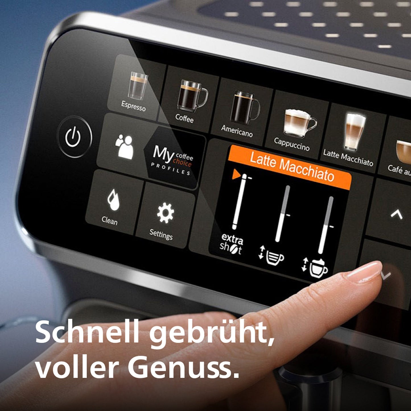 PHILIPS Kaffeevollautomat 5400 Series EP5447/90 LatteGo 12 Kaffeespezialitäten und 4 Benutzerprofilen